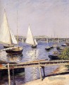 Voiliers à Argenteuil Impressionnistes paysage marin Gustave Caillebotte